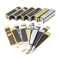 Boîte à rouge à lèvres portable pliable en carton, dorée brillante, avec logo personnalisé, élégante, petite, pour baume à lèvres, emballage cadeau