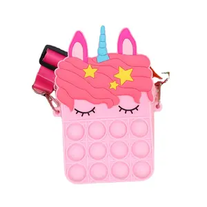 Hot Selling Cross-Border Children's Silicone Unicorn Bag Rat Killer Pioneer Bag Decompression Toys For Student Coin Wallet