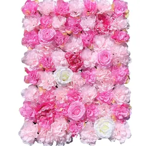 Plastic Purple Rose Summer Grass Wall Roll Backdrop Flower Panels With Flowers For Parties