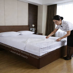 Housse de matelas imperméable intégrale avec fermeture éclair - <span class=keywords><strong>Protection</strong></span> anti-acariens 100% polyester - Product Image 1