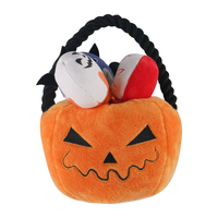 Jouet à mâcher pour chien en peluche citrouille d'Halloween personnalisé et écologique avec sucette et jouet couineur - Design classique et tendance