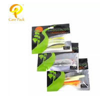 Sacs d'emballage refermables à fermeture éclair avec trou de suspension pour leurres de pêche, pochettes souples personnalisées en plastique de 8''x4'' pour appâts de pêche
