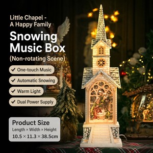 Boîte à <span class=keywords><strong>musique</strong></span> en verre cristal Angel avec lumière LED, eau scintillante rotative, design église, cadeau de Noël, personnalisable OEM - Product Image 5