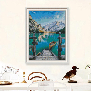 Hecho a mano DIY <span class=keywords><strong>punto</strong></span> <span class=keywords><strong>de</strong></span> <span class=keywords><strong>cruz</strong></span> paisaje lago barco hilo <span class=keywords><strong>de</strong></span> algodón <span class=keywords><strong>punto</strong></span> <span class=keywords><strong>de</strong></span> <span class=keywords><strong>cruz</strong></span> <span class=keywords><strong>bordado</strong></span> <span class=keywords><strong>Kit</strong></span> costura - Product Image 6
