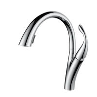 Robinet de cuisine monocommande en laiton doré brossé, bec rotatif à 360 degrés, en céramique, à montage sur plan, design moderne, eau froide