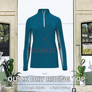 Chemises de base équestres personnalisées pour femmes, extensibles, douces, respirantes, à séchage rapide, manches longues, chemise d'équitation pour femmes - Product Image 2