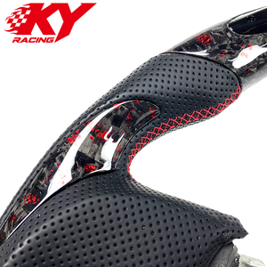 Volante deportivo personalizado de fibra de carbono forjada roja con LED y cuero perforado negro para Toyota 86 GT86 Scion FR-S Subaru BRZ - Product Image 2