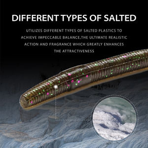 Paquete de bolsa de plástico personalizada 99mm3g Señuelos de Pesca Lugworm Gusanos marinos Mayorista profundo 10 unids/bolsa Squirmy Silicone <span class=keywords><strong>Worm</strong></span> Soft Bait - Product Image 2