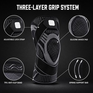 Genouillères de course à compression élastique avec coussinet en gel et support à ressort pour la prévention des blessures à la LCA et à la LCM - Product Image 4