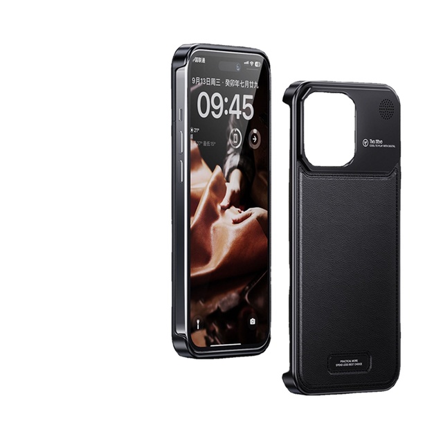 Luxury Leather Perfume Phone Case Metal Cooling Phone Case for iPhone 15 Pro 14 13 Ultra Thin Anti Fall Phone Cover
