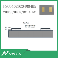 Composants électroniques, condensateurs en silicium 200nF/0402/BV 1.8V FSC0402D204M04R5, tension nominale 1.8V, NYFEA, logique numérique haute vitesse