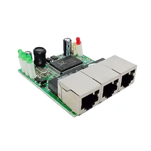 PCBA मॉड्यूल मिनी 3 पोर्ट ईथरनेट स्विच 10/100mbps rj45 नेटवर्क हब पीसीबी बोर्ड प्रणाली एकीकरण के लिए फैक्टरी OEM/ODM