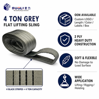Özel 4 Ton SF5:1 Gri Polyester Düz Dokuma Askı CE GS Onaylı Ağır Hizmet Tipi Kaldırma Kemeri İnşaat Vinci İçin