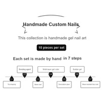 Tacana 10 pièces Faux ongles à presser faits main, longs, motif cœur, serpent argenté, strass vert, 3D, couverture complète, style français