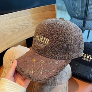 Thời Trang Mùa Đông Cừu Len Mũ Bóng Chày Ấm Đa Năng Thêu Thư Mũ Bóng Chày - Product Image 4