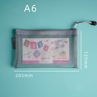 Trousse à crayons en maille de Nylon transparente, 1 pièce, sac avec fermeture éclair, étui à crayons debout, fournitures de papeterie de bureau