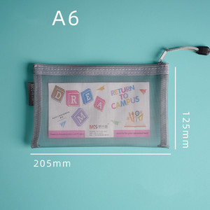 Estuche transparente de nailon para lápices, bolsa con cremallera, suministros de papelería para oficina, A6 - Product Image 5
