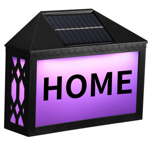 IP65 Solar Powered Waterproof House Numbers RGB <b>Light</b> LED Address <b>Sign</b> Outdoor Lighting Wall Lamp for Home Yard Street Garden - Product Image 1