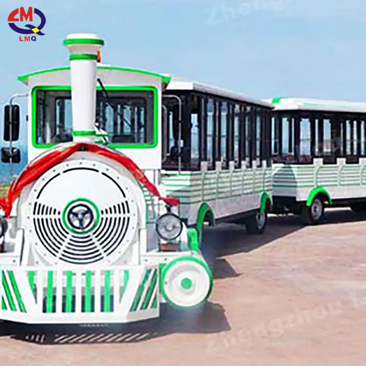 Amusement Park Diesel Trackless Large Sightseeing Train 40 60 80 Passenger