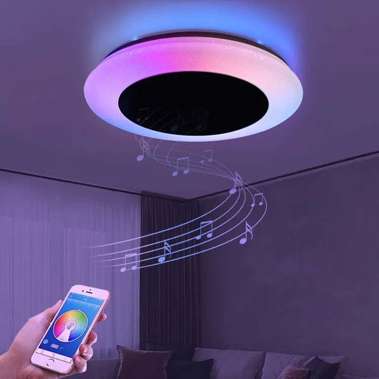 Modern Minimalist Ceiling Lamp Rgb Living Room Wireless Smart Control Led Music Ceiling Light