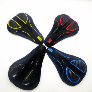 Housse de selle de vélo en silicone 3D, coussin en silicone complet, confortable pour vélo de route et de montagne, unisexe, pour adultes, noir, rouge, bleu, jaune - Product Image 2