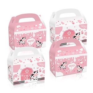 Huacai 12 Cái Hộp Quà Tặng Bằng Giấy Thiết Kế <span class=keywords><strong>MOO</strong></span> Bò Trang Trại Hộp Quà Tặng Kẹo Sô Cô La Bánh Ngọt Đồ Dùng Tiệc Sinh Nhật Cho Trẻ Em - Product Image 1