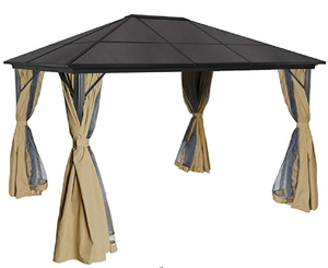 Rome Post Gazebo Carpa <span class=keywords><strong>de</strong></span> jardín <span class=keywords><strong>de</strong></span> gran tamaño con malla y cortina Tubo <span class=keywords><strong>de</strong></span> acero para exteriores Marco <span class=keywords><strong>de</strong></span> aluminio Ocasión <span class=keywords><strong>DE</strong></span> BODA Arco Pérgola - Product Image 4