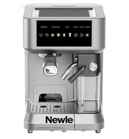Cafetière électrique Newle avec moulin intégré, 1000W, carafe en acier inoxydable 12 tasses, minuterie programmable 24h, 3 réglages de force, usage domestique