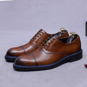 Chaussures habillées Oxford carrées en cuir véritable ASTON M.JAZZ pour hommes, de qualité supérieure, faites à la main, élégantes, formelles, à lacets, légères et respirantes - Product Image 2