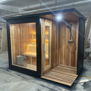 Sauna en <span class=keywords><strong>bois</strong></span> de qualité haut de gamme Sauna de <span class=keywords><strong>jardin</strong></span> <span class=keywords><strong>Douche</strong></span> 4-6 personnes - Product Image 4