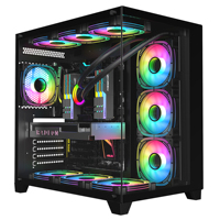Casing PC Gaming ATX Terbaru untuk Komputer CPU Server Desktop dengan Panel Baja Kaca Tempered