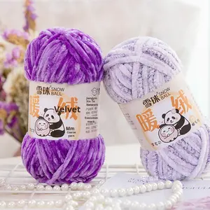 Hilo de Chenilla Snowball, Grueso, Cálido, de Terciopelo, para Manualidades, Tejido a Crochet, Teñido, 100% Poliéster, Hilo Dorado para Bufandas, Hilado Anillado - Product Image 3