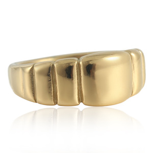 Geometric Gold <b>Ring</b> Unisex Fashion Jewelry Gift Irregular Design Stainless Steel Titanium Steel Shiny Punk Style - Product Image 1