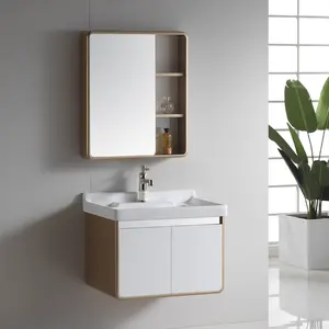 Yüksek kalite ve en iyi fiyat banyo Vanity duvara monte sinterlenmiş taş dolap banyo PVC dolap