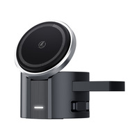 Nouveau chargeur sans fil magnétique 3-en-1 de 25 W avec câble rétractable pliable compatible pour iPhone, Apple Watch et AirPods