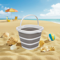 Ember multifungsi portabel lipat plastik, ember air dapat dilipat untuk pel dan ikan pantai