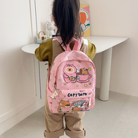 Sac à dos étudiant personnalisé tendance avec motif capybara imprimé, léger, bretelles réglables, respirant et décompression