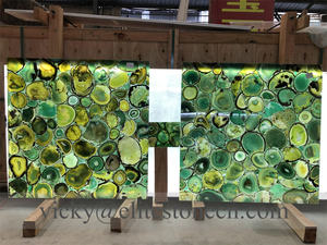 Dalle d'agate rose rétroéclairée de luxe, pierre semi-précieuse translucide pour panneaux muraux de salle à manger et cuisine, et carreaux de sol - Product Image 6