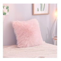 Housse de coussin de canapé en fourrure, vente en gros, 40x40cm, housse de coussin de canapé en fausse fourrure, housse d'oreiller en peluche douce et décorative