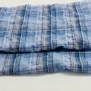 Мягкое шитье легкое морщинистое Двухслойное хлопковое марлеевое Креповое легкое клетчатое Пеленальное муслиновое полотно для одежды - Product Image 2