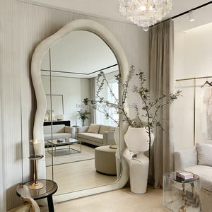 <span class=keywords><strong>Espejo</strong></span> de cuerpo entero con forma irregular personalizada para decoración del hogar, <span class=keywords><strong>espejo</strong></span> de pie <span class=keywords><strong>ondulado</strong></span> para dormitorio - Product Image 2
