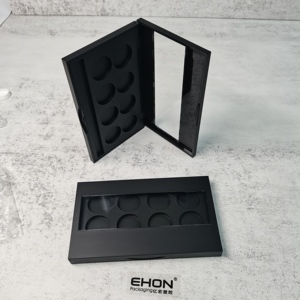 8 Pans Empty Highlight Palette <b>Plastic</b> Makeup Case With Clear Window Built-in <b>Mirror</b> Empty Eye shadow Blush Cosmetic Packaging - Product Image 6