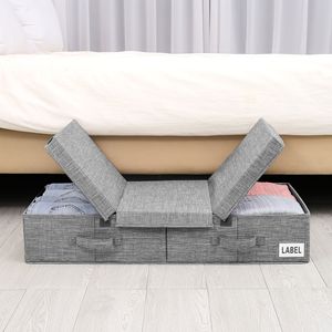 Under Bed Storage <b>Box</b> 50L <b>Foldable</b> Dustproof Clothes Organizer Rectangle Solid Color - Product Image 2