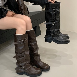 2025 Winter Outdoor Comfort Walking Knee High <b>Boots</b> Platform Chunky Heels Punk New Fashion Women's Casual Shoes Botas - Product Image 3