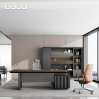 Table de patron moderne, élégante et luxueuse en bois en forme de L, durable, de haute qualité, pour PDG, mobilier de bureau élégant