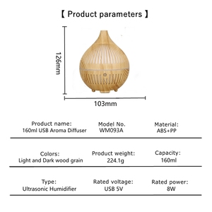 Di alta qualità Humificador De Aroma 160ml diffusore portatile USB Aroma diffusori con colorato <span class=keywords><strong>Led</strong></span> lampada - Product Image 4