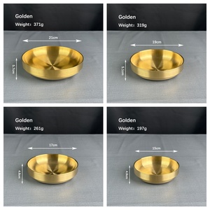 Assiette à vaisselle de style coréen en acier inoxydable à double couche de qualité supérieure assiette élégante antirouille durable pour la maison adaptée à la cuisine - Product Image 5