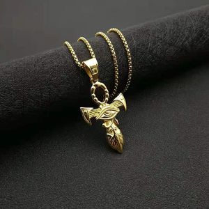 Men's Stainless Steel Cross Pendant <b>Necklace</b> Egyptian Horus Eye Design Asymmetry Fashion Jewelry Gift - Product Image 2