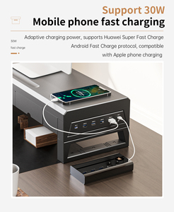 Giá đỡ màn hình máy tính màu đen 550 mới, nâng cao độ cao, giao diện USB 3.0, nghiêng 90 độ, sạc nhanh, vệ sinh máy tính để bàn chuyên nghiệp - Product Image 6