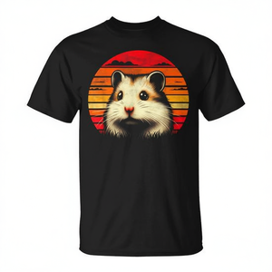 Camiseta Retro con Diseño de Hámster Sirio, Unisex, Tallas para Adultos M, L, XL, XXL, Diseño Vintage de Atardecer, Regalo para Amantes de los Animales - Product Image 2